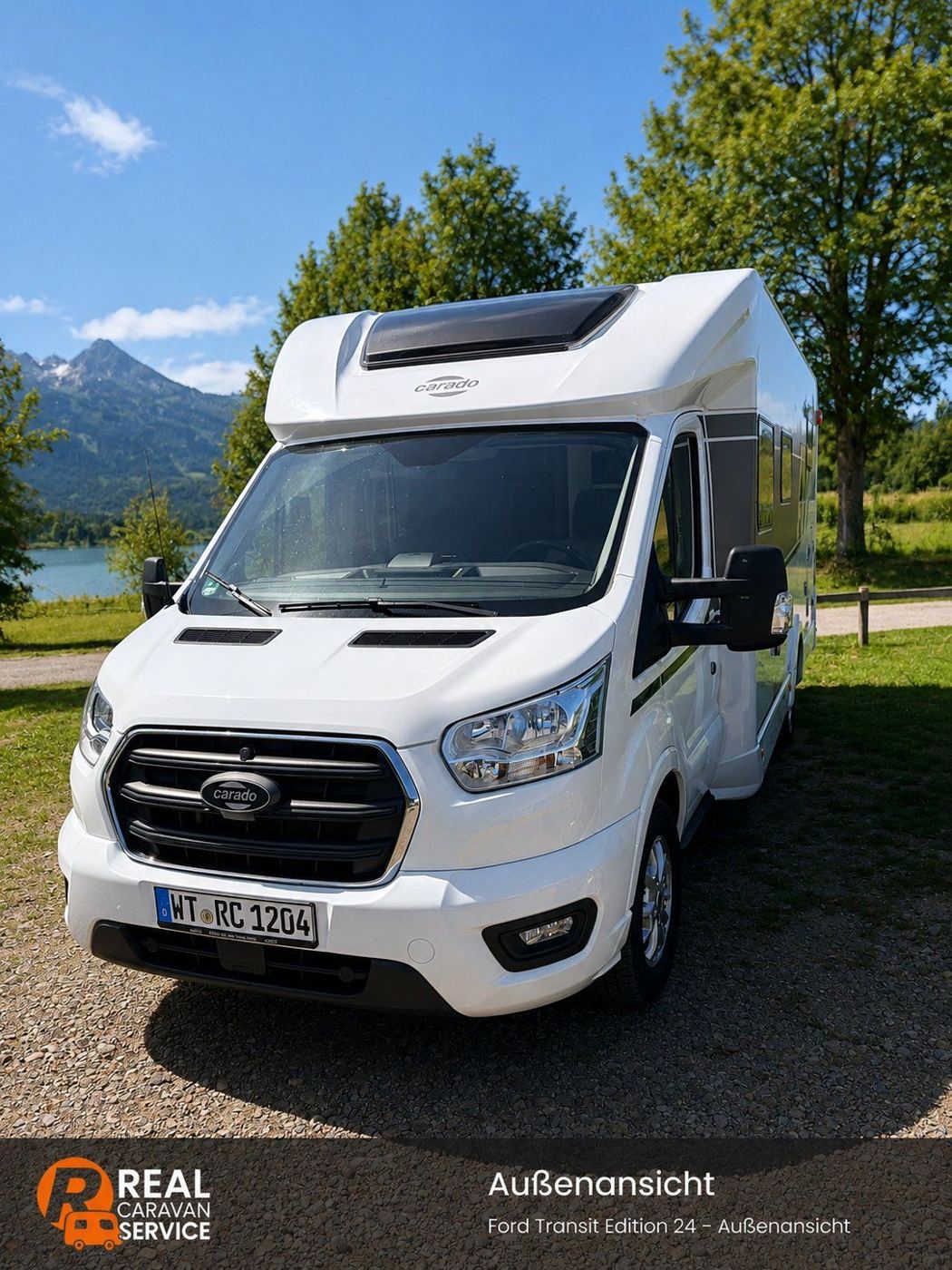 Carado T447 Ford Transit Edition 24 – Frontansicht am See