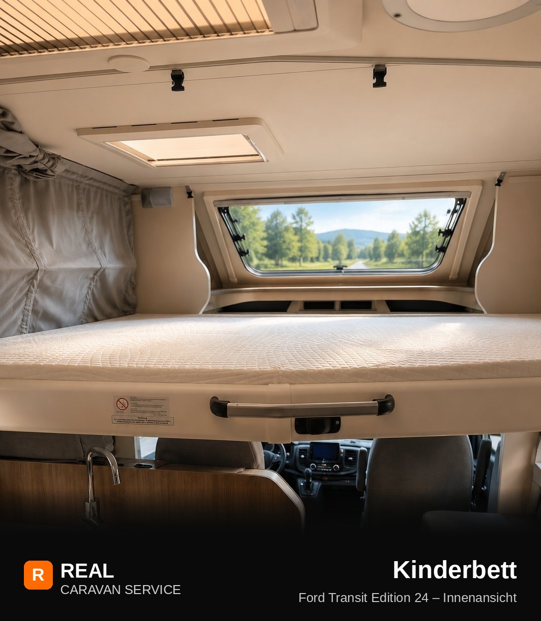 Kinderbett / Hubbett – Carado T447 Kinderbett (Hubbett) über dem Fahrerhaus im Carado T447